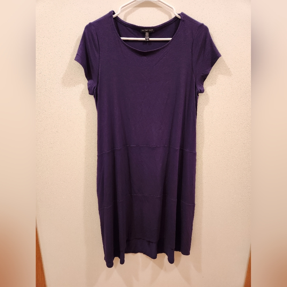 EILEEN Fisher High/low Navy dress